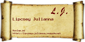 Lipcsey Julianna névjegykártya